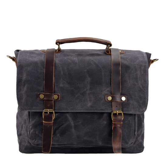 Canvas and Leather Messenger Bag | BRUGES