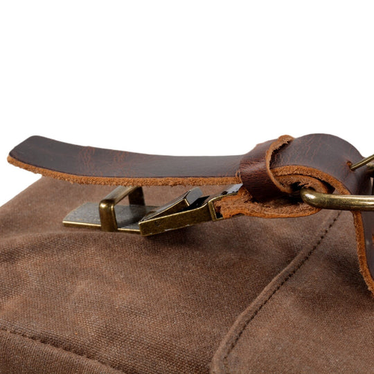 Canvas and Leather Messenger Bag | BRUGES